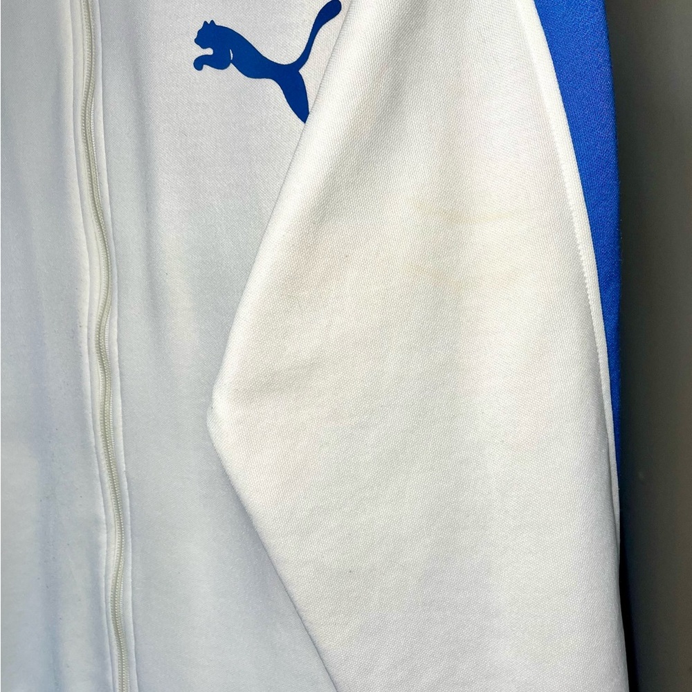 PUMA, White, with Blue Accents, Full Zip-Up, Size XL - Picture 6 of 7